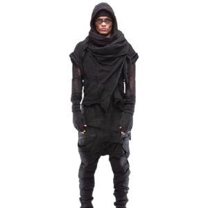 NWOT Demobaza Vest Shawl Galaxy Black Knitted Wraparound One size Unisex